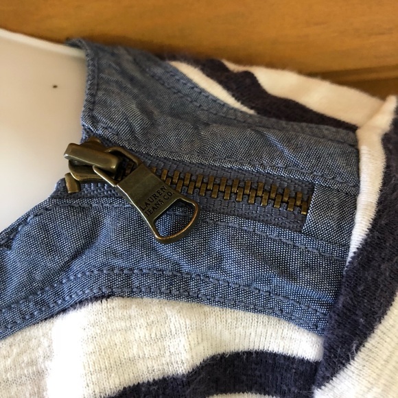 Ralph Lauren Jean Co Zip Shoulder 3/4 Sleeve Top - Picture 2 of 8